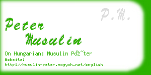 peter musulin business card